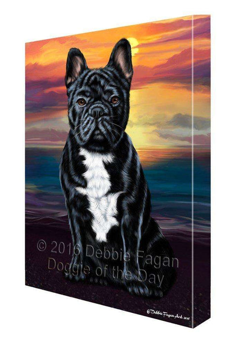 French Bulldogs Dog Painting Printed on Canvas Wall Art