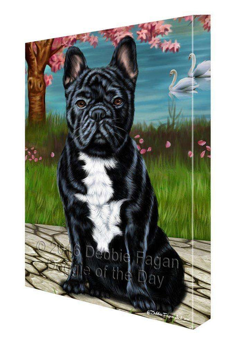 French Bulldogs Dog Painting Printed on Canvas Wall Art