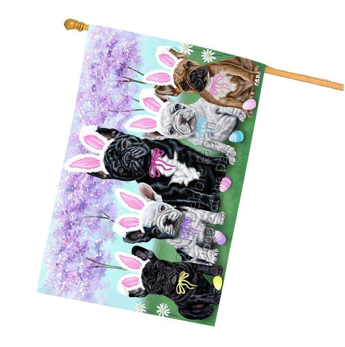 French Bulldogs Easter Holiday House Flag FLG49108