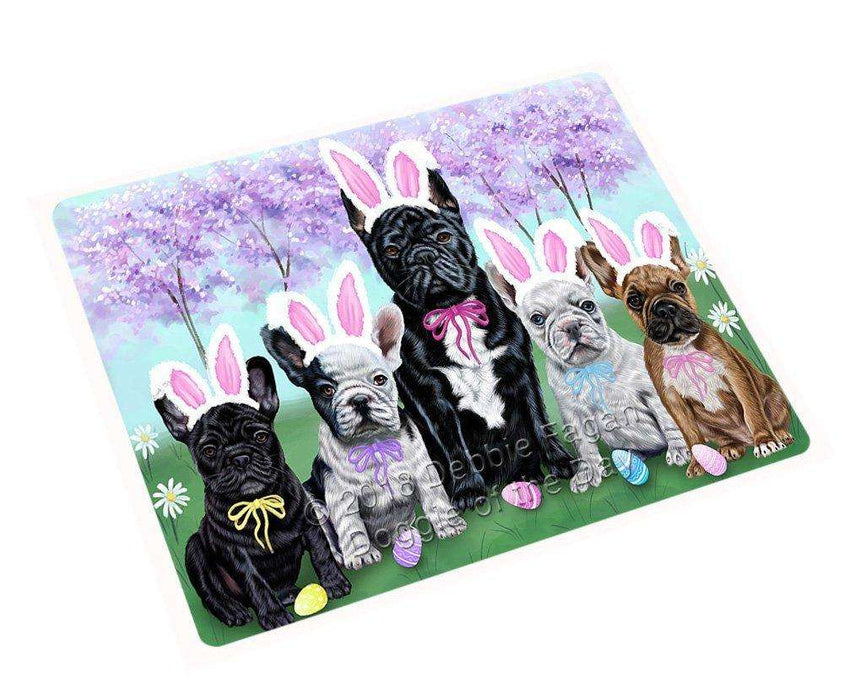 French Bulldogs Easter Holiday Tempered Cutting Board C51297