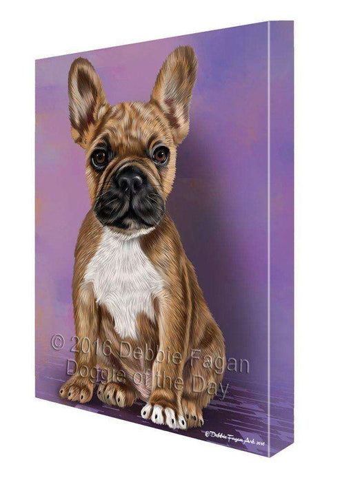 French Bulldogs Puppy Dog Painting Printed on Canvas Wall Art