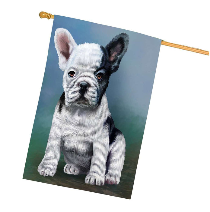 French Bulls Puppy Dog House Flag