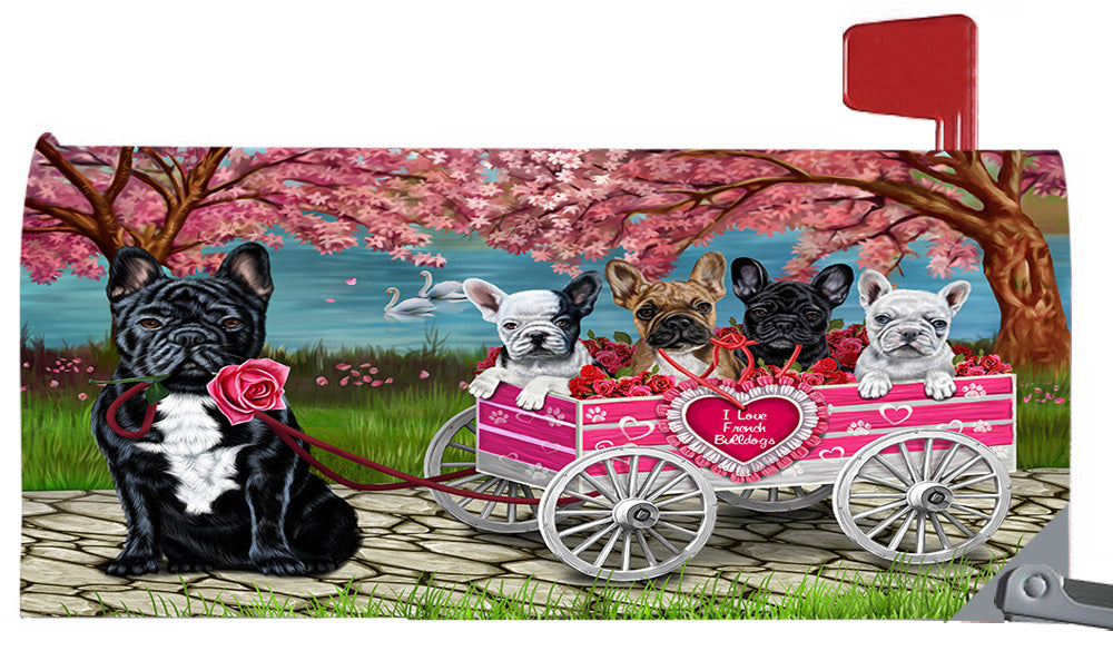 I Love French Bulldogs in a Cart Magnetic Mailbox Cover MBC48555