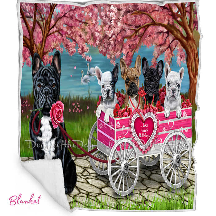 Mother's Day Gift Basket French Bulldogs Blanket, Pillow, Coasters, Magnet, Coffee Mug and Ornament