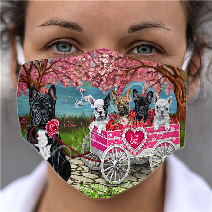 I Love French Bulldogs in a Cart Face Mask FM48146
