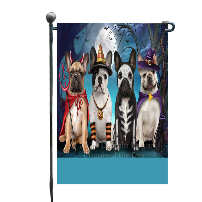 Personalized Happy Halloween Trick or Treat French Bulldogs Custom Garden Flag GFLG64354