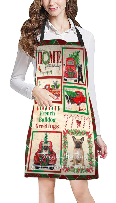 Welcome Home for Holidays French Bulldogs Apron Apron48411