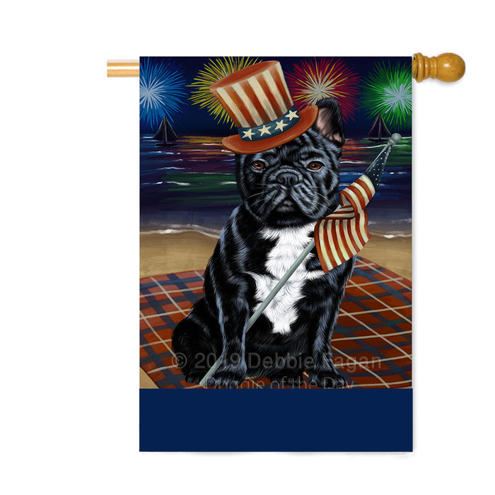 Personalized 4th of July Firework French Bulldog Custom House Flag FLG-DOTD-A57967