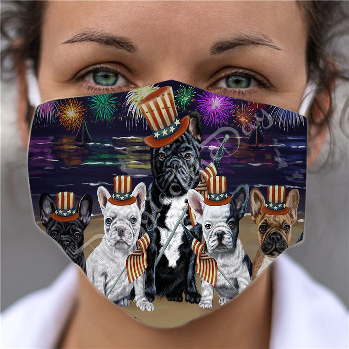 4th of July Independence Day French Bulldogs Face Mask FM49405