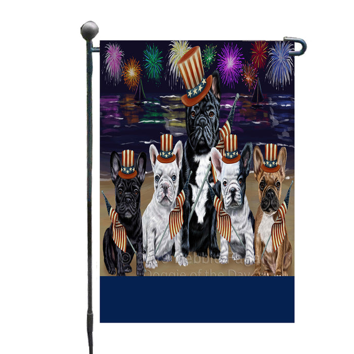 Personalized 4th of July Firework French Bulldogs Custom Garden Flags GFLG-DOTD-A57912