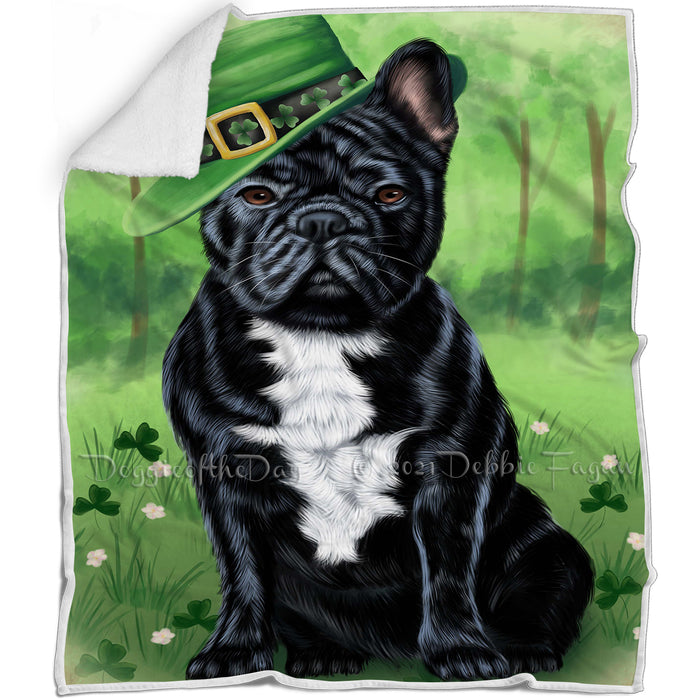 St. Patricks Day Irish Portrait French Bulldog Blanket BLNKT54786