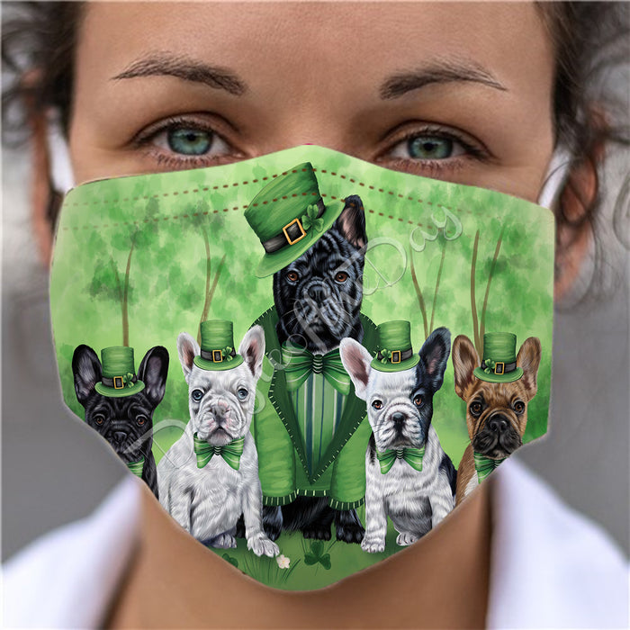 St. Patricks Day Irish French Bulldogs Face Mask FM50152