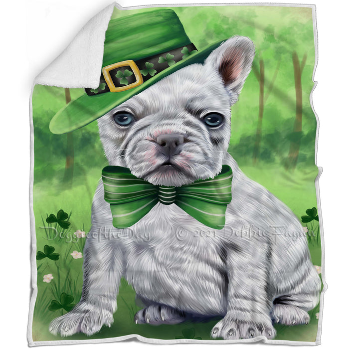 St. Patricks Day Irish Portrait French Bulldog Blanket BLNKT54804