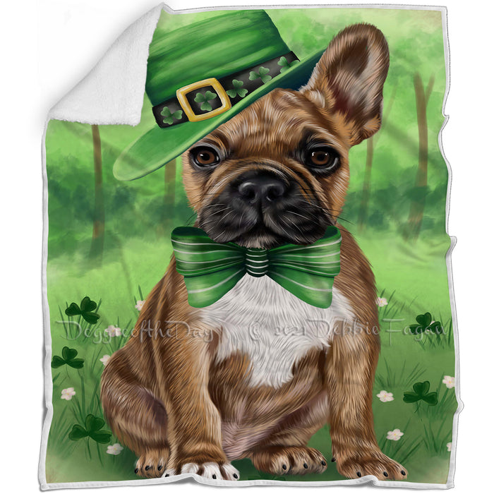 St. Patricks Day Irish Portrait French Bulldog Blanket BLNKT54813