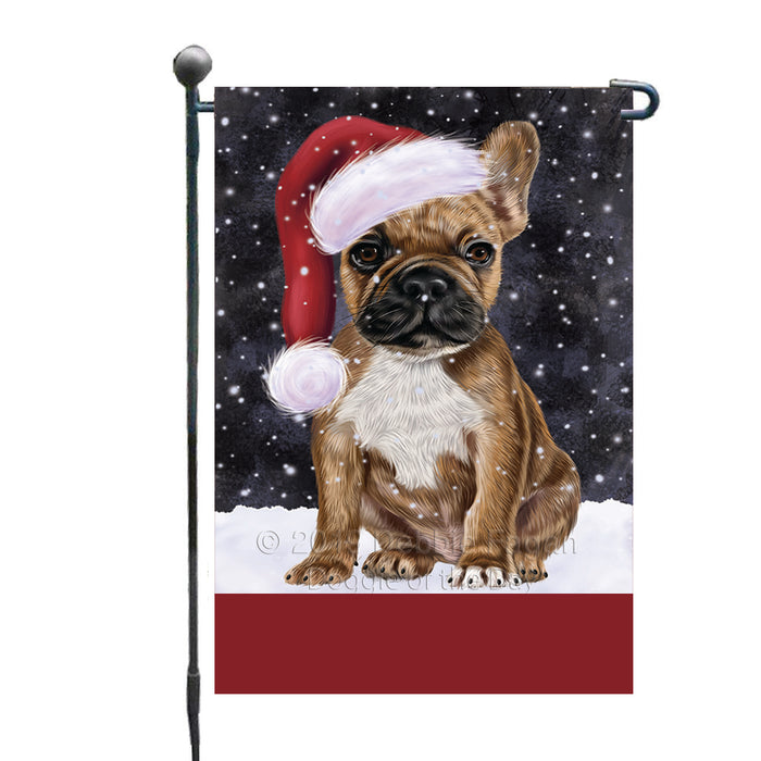Personalized Let It Snow Happy Holidays French Bulldog Custom Garden Flags GFLG-DOTD-A62351