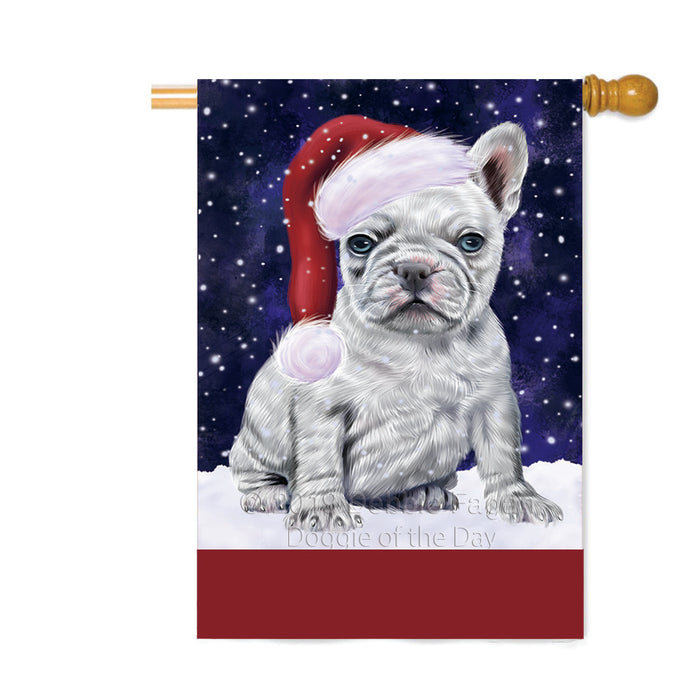 Personalized Let It Snow Happy Holidays French Bulldog Custom House Flag FLG-DOTD-A62408