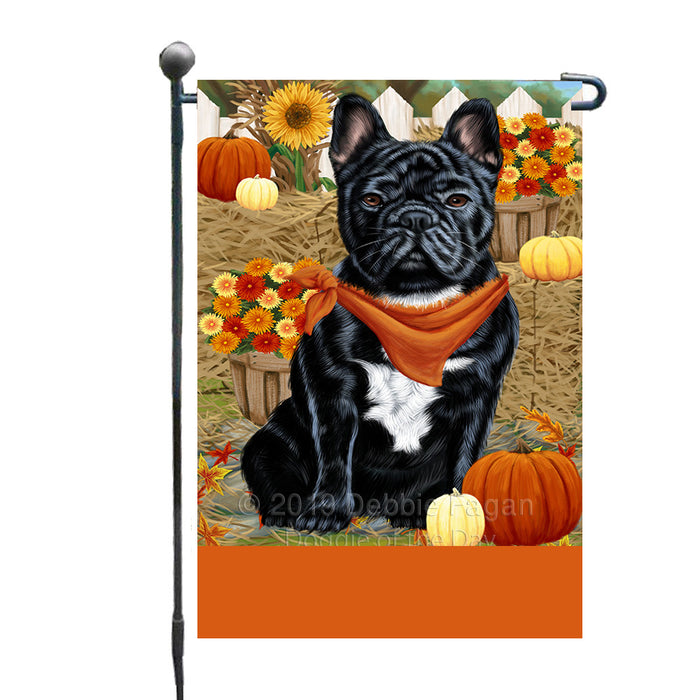 Personalized Fall Autumn Greeting French Bulldog with Pumpkins Custom Garden Flags GFLG-DOTD-A61913