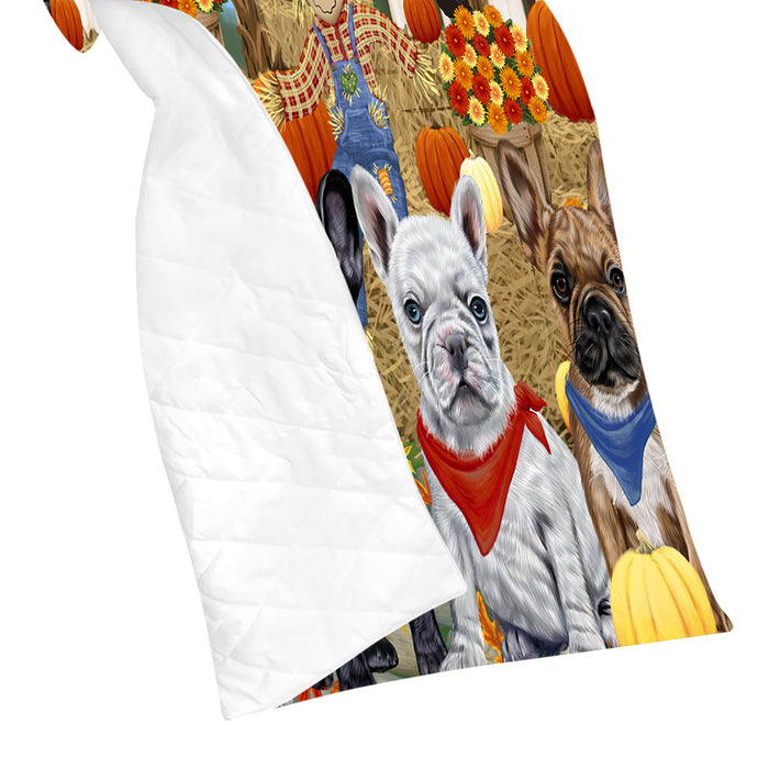 Fall Festive Harvest Time Gathering French Bulldogs Quilt