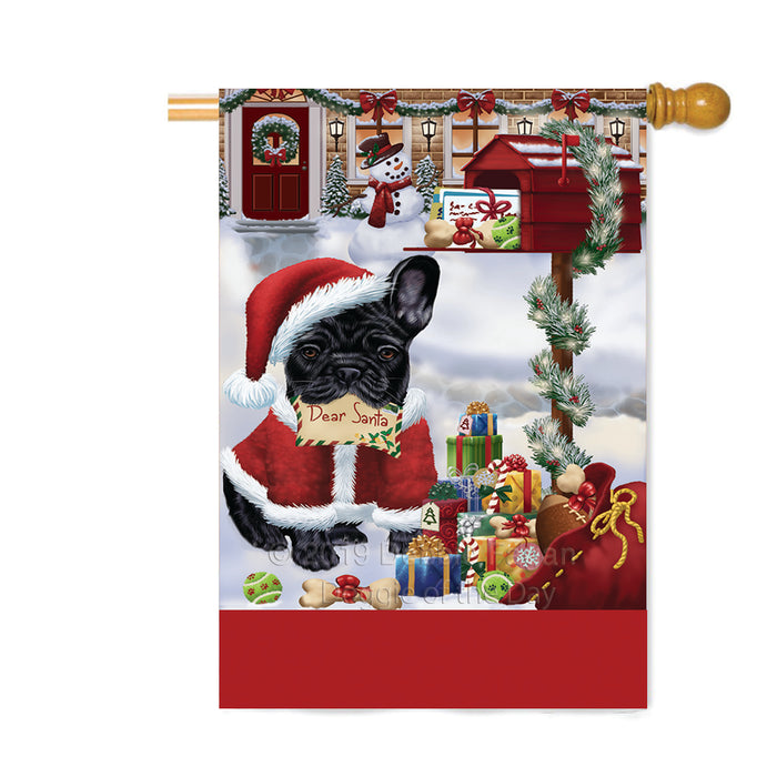 Personalized Happy Holidays Mailbox French Bulldog Christmas Custom House Flag FLG-DOTD-A59988