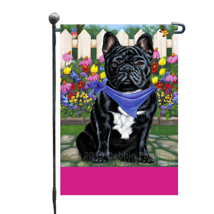 Personalized Spring Floral French Bulldog Custom Garden Flags GFLG-DOTD-A62855