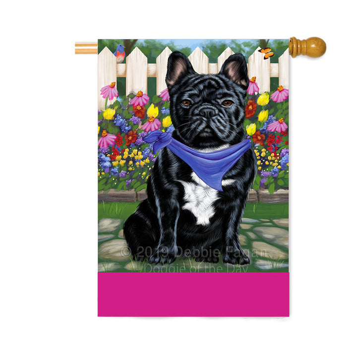 Personalized Spring Floral French Bulldog Custom House Flag FLG-DOTD-A62911