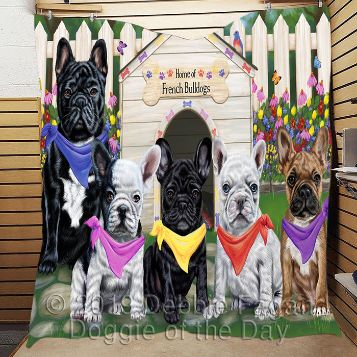 Spring Dog House French Bulldogs Quilt