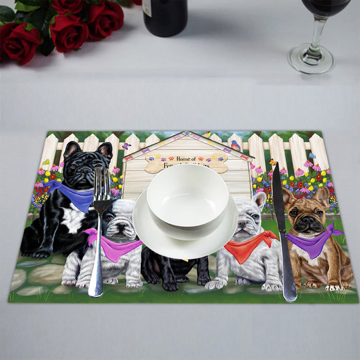 Spring Dog House French Bulldogs Placemat