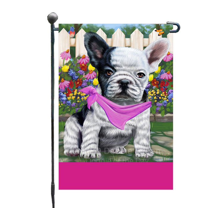 Personalized Spring Floral French Bulldog Custom Garden Flags GFLG-DOTD-A62859