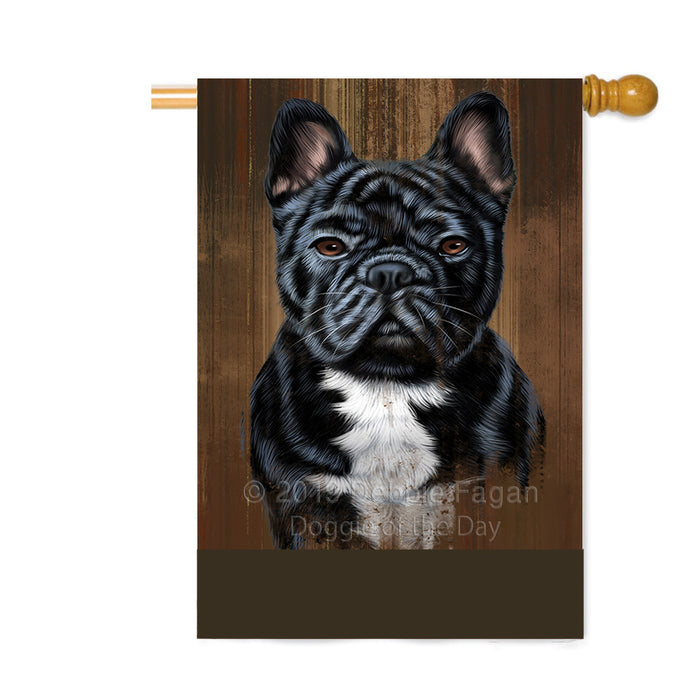 Personalized Rustic French Bulldog Custom House Flag FLG64591