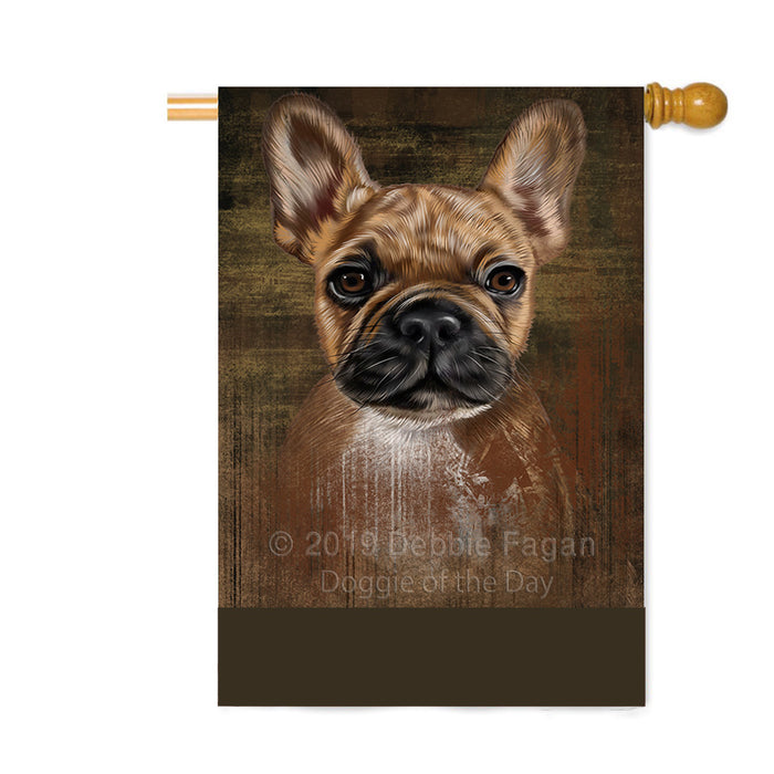 Personalized Rustic French Bulldog Custom House Flag FLG64592