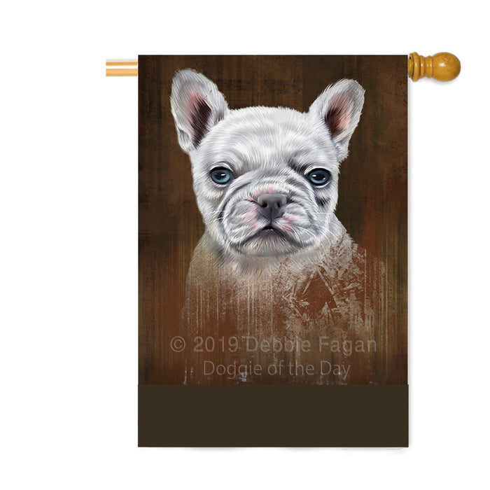 Personalized Rustic French Bulldog Custom House Flag FLG64593