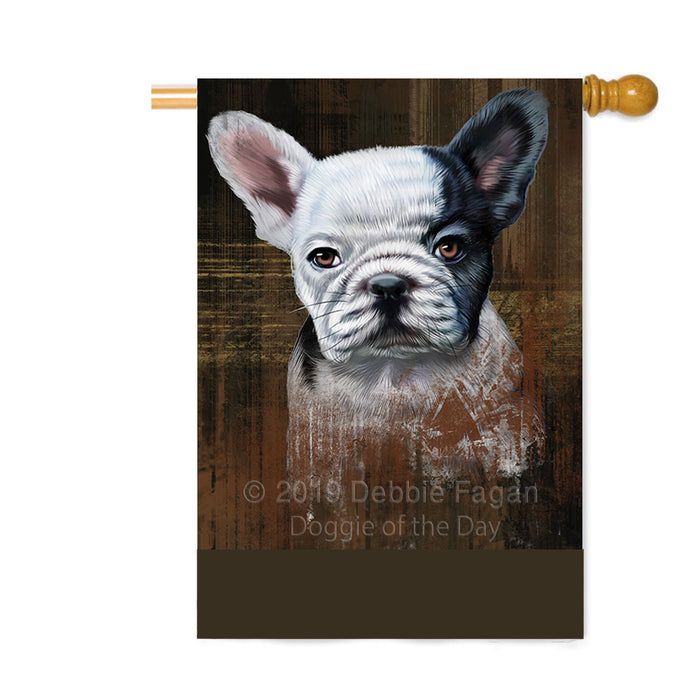 Personalized Rustic French Bulldog Custom House Flag FLG64595