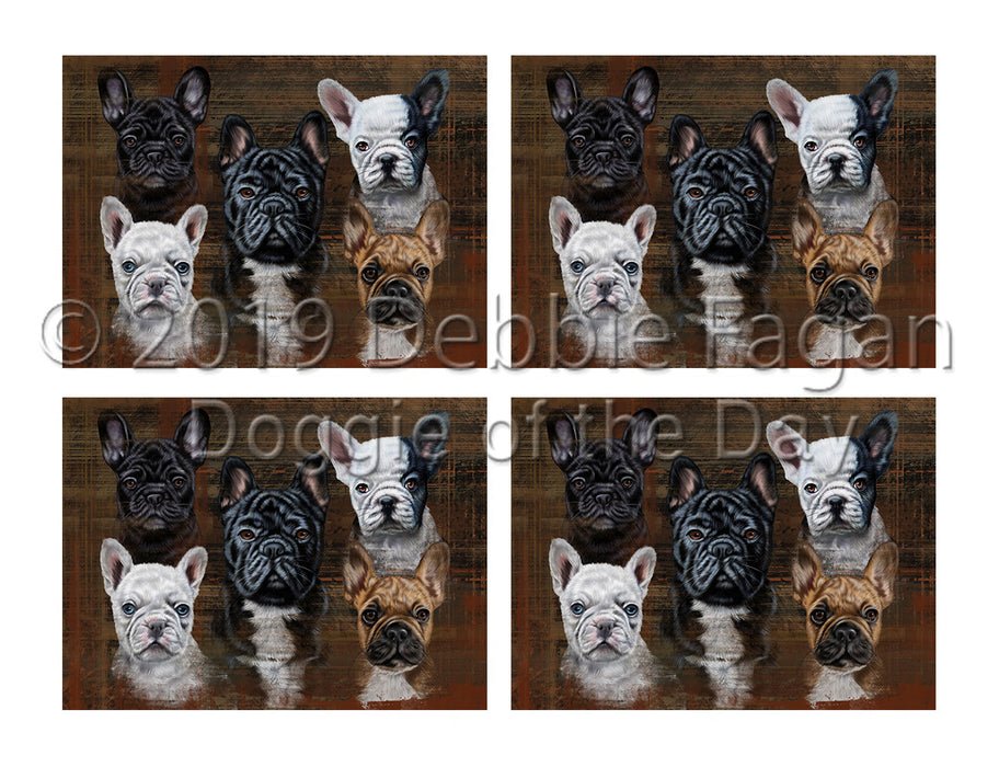 Rustic French Bulldogs Placemat