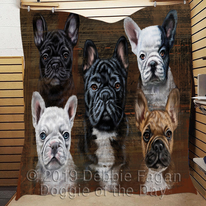 Rustic French Bulldogs Quilt