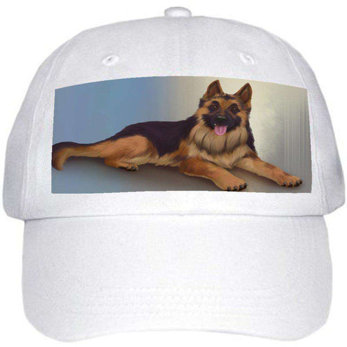 German Shepherd Adult Dog Ball Hat Cap Off White