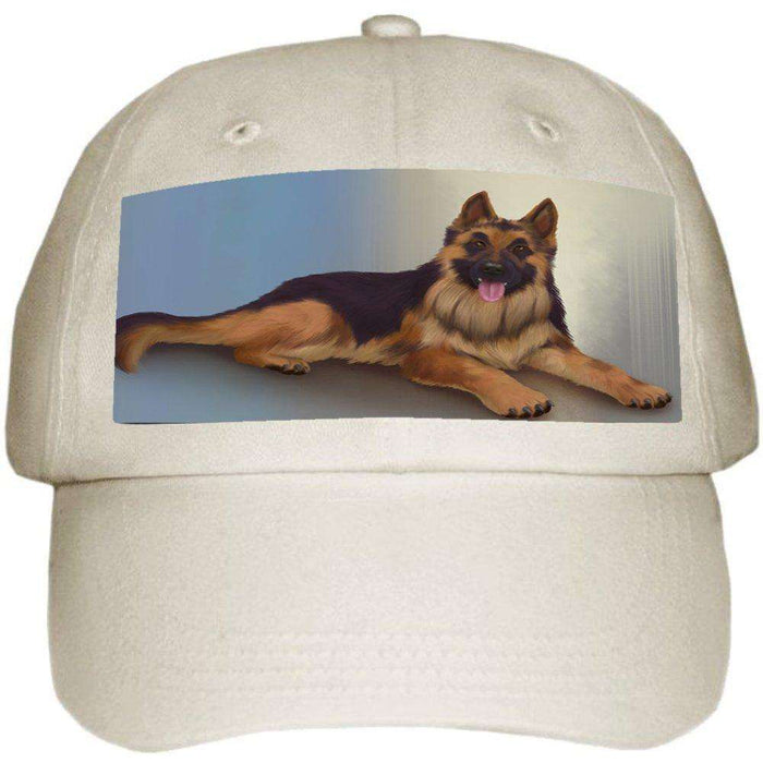 German Shepherd Adult Dog Ball Hat Cap Off White