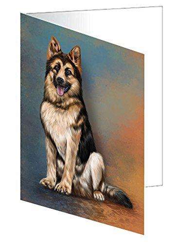 German Shepherd Adult Dog Handmade Artwork Assorted Pets Greeting Cards and Note Cards with Envelopes for All Occasions and Holiday Seasons