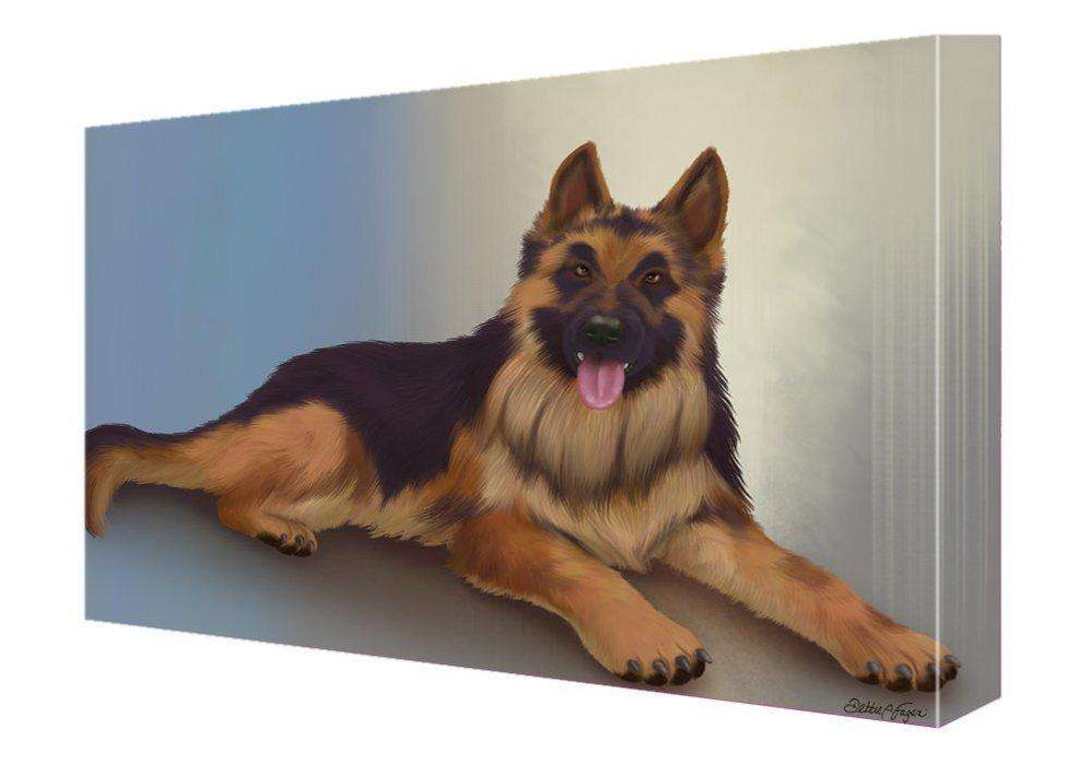 German Shepherd Adult Dog Painting Printed on Canvas Wall Art Signed