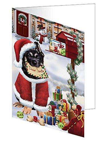 German Shepherd Dear Santa Letter Christmas Holiday Mailbox Dog Handmade Artwork Assorted Pets Greeting Cards and Note Cards with Envelopes for All Occasions and Holiday Seasons