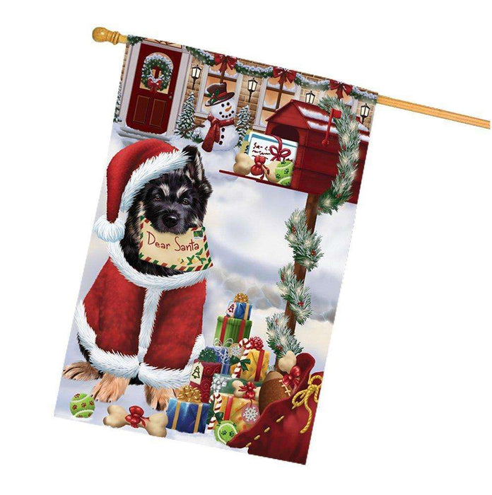 German Shepherd Dear Santa Letter Christmas Holiday Mailbox Dog House Flag