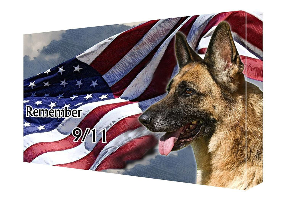 German Shepherd Dog Canvas 18 x 24 Patriotic