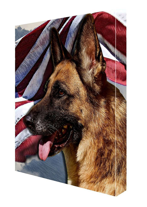 German Shepherd Dog Canvas 18 x 24 Patriotic