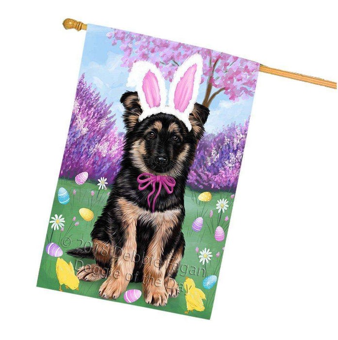 German Shepherd Dog Easter Holiday House Flag FLG49114