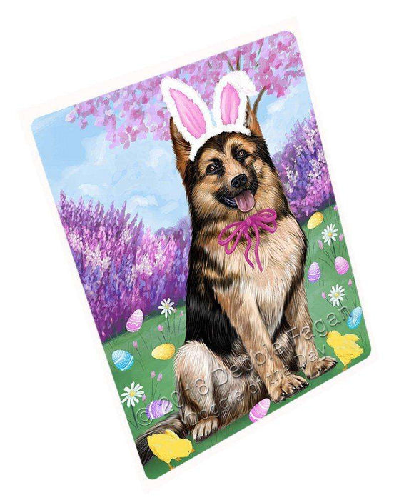 German Shepherd Dog Easter Holiday Tempered Cutting Board C51309
