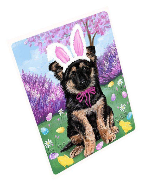 German Shepherd Dog Easter Holiday Tempered Cutting Board C51315