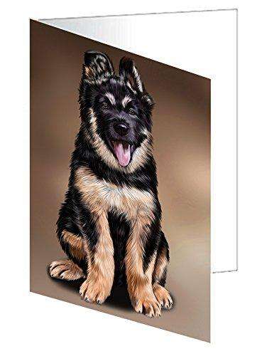 German Shepherd Dog Handmade Artwork Assorted Pets Greeting Cards and Note Cards with Envelopes for All Occasions and Holiday Seasons