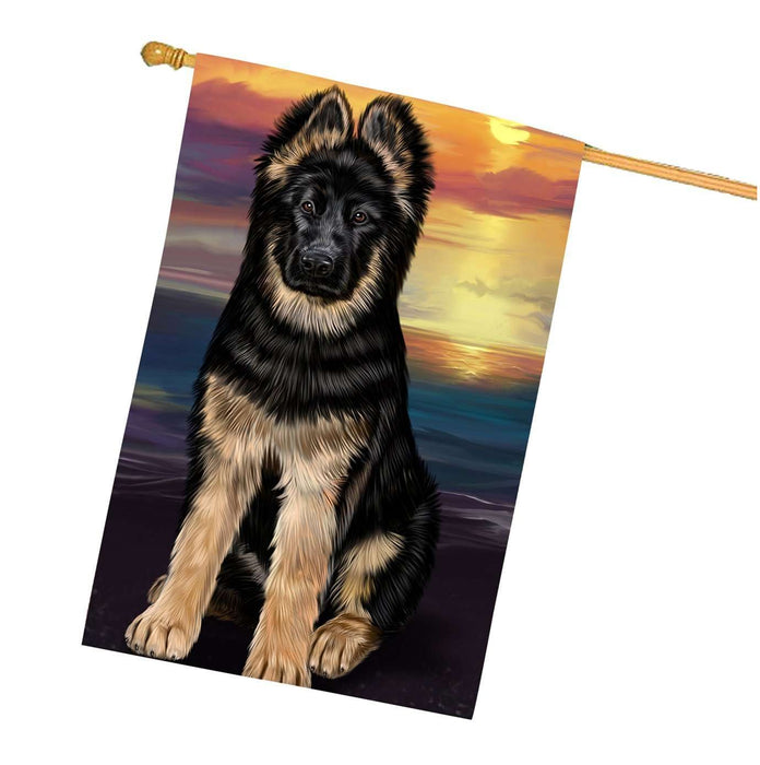 German Shepherd Dog House Flag