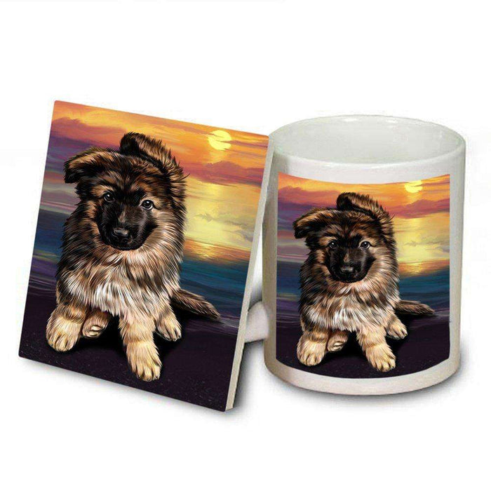 German Shepherd Dog Mug and Coaster Set