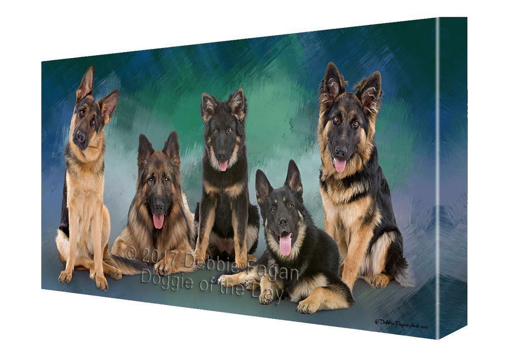 German Shepherd Dog Painting Printed on Canvas Wall Art