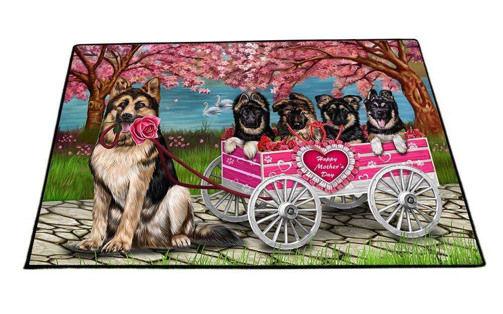 German Shepherd Dog with Puppies Mother's Day Floormat